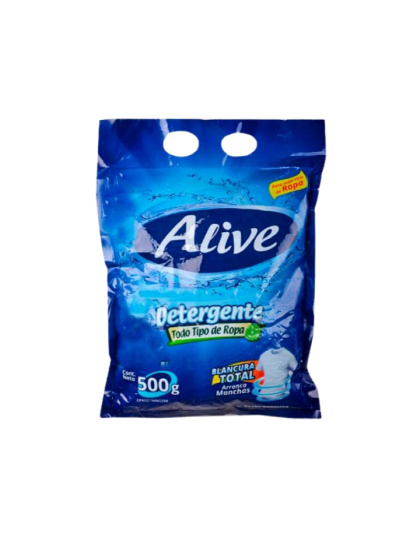DETER. ALIVE AZUL TODO TIPO ROPA 500GR